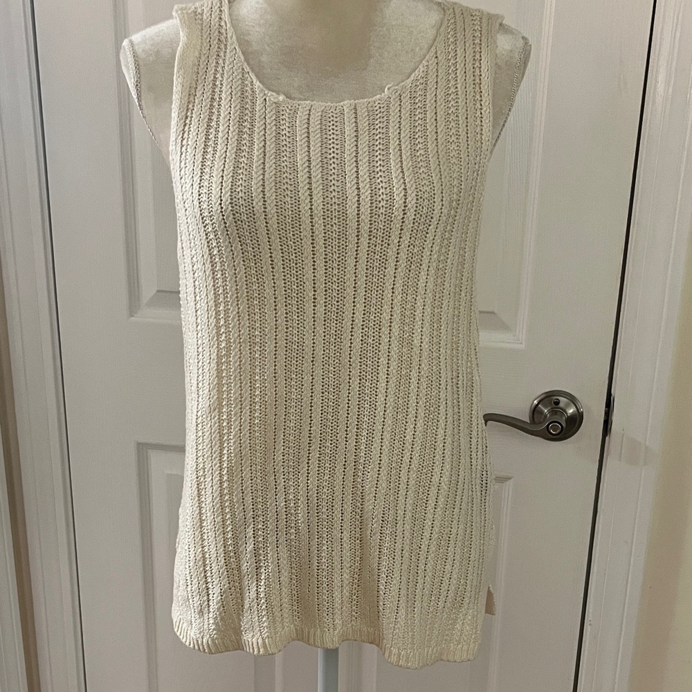 Marled Cream Knit Tank Top